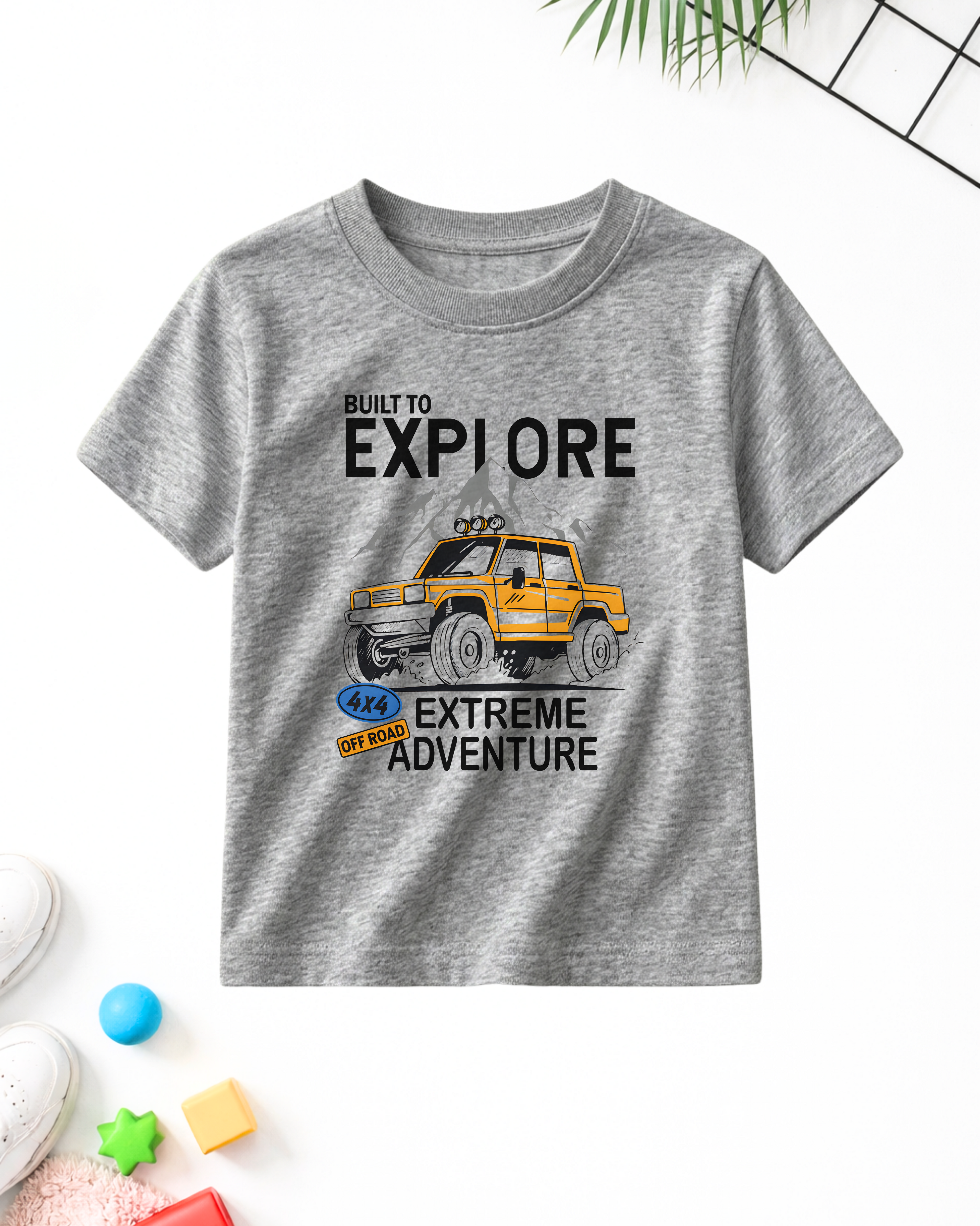Adventure | Heather Grey Printed T-Shirt (Code 5099)