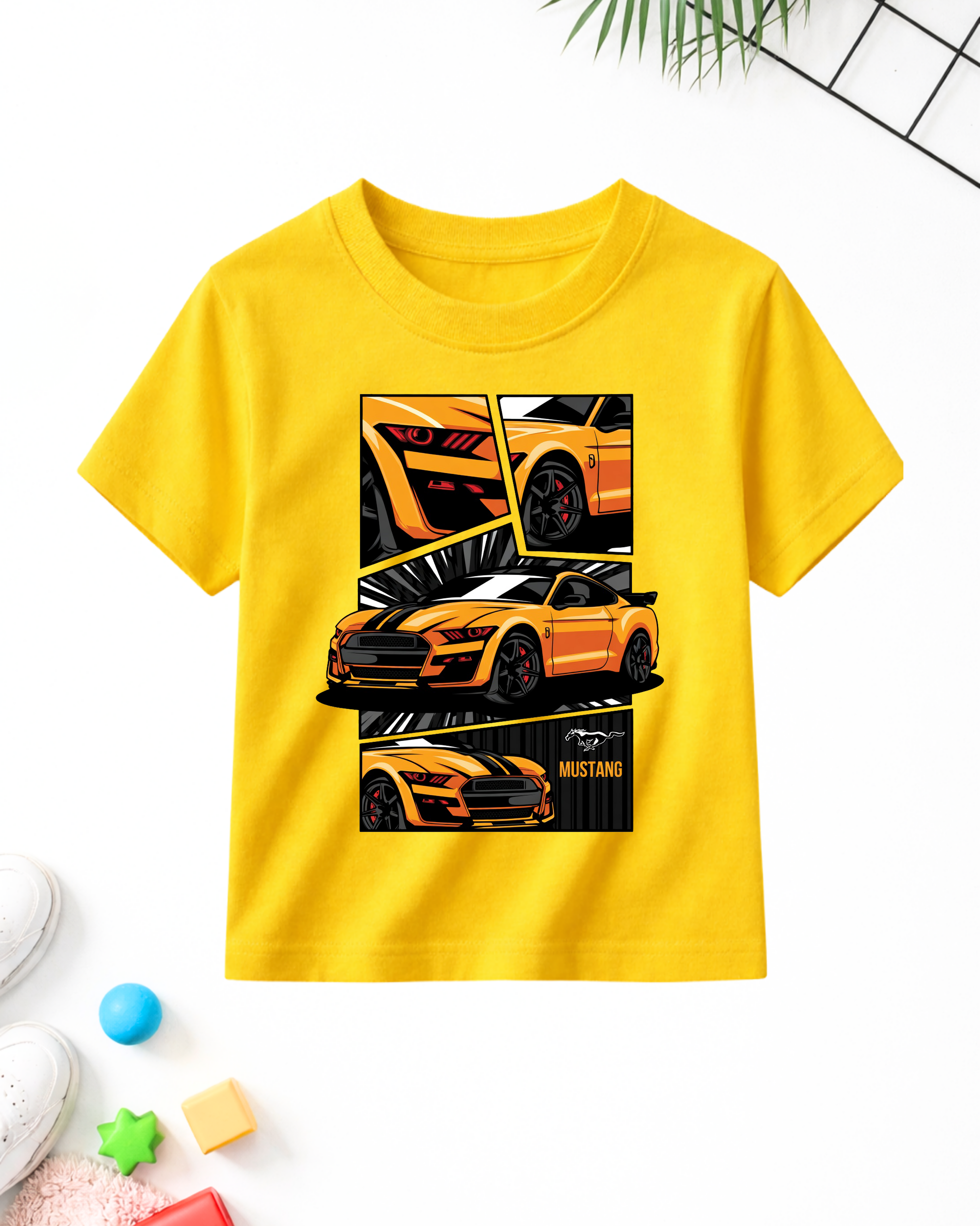 Super Car | Yellow Printed T-Shirt (Code 5100)