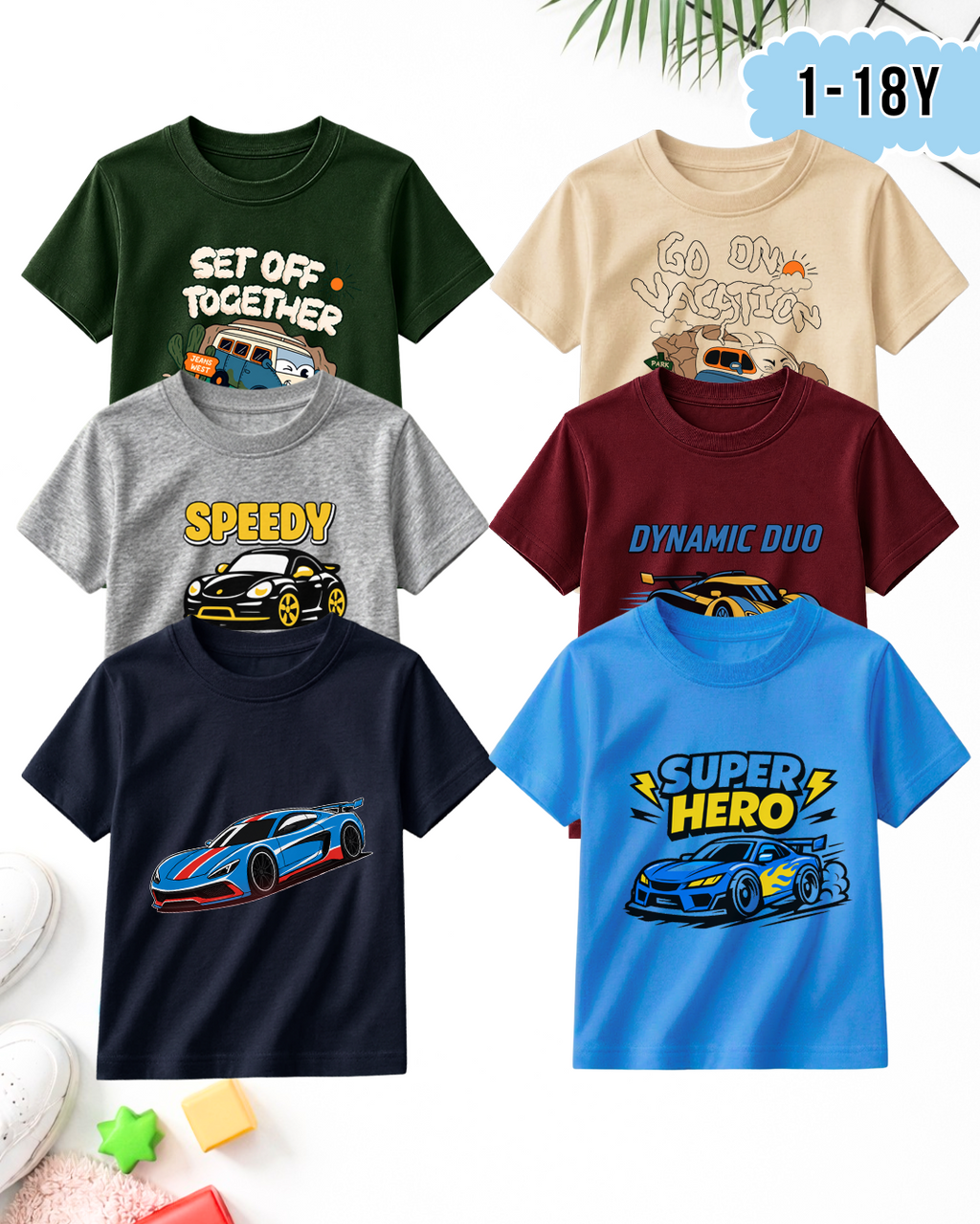 Pack of 6 Super Hero | Printed T-Shirts (Code 5314)