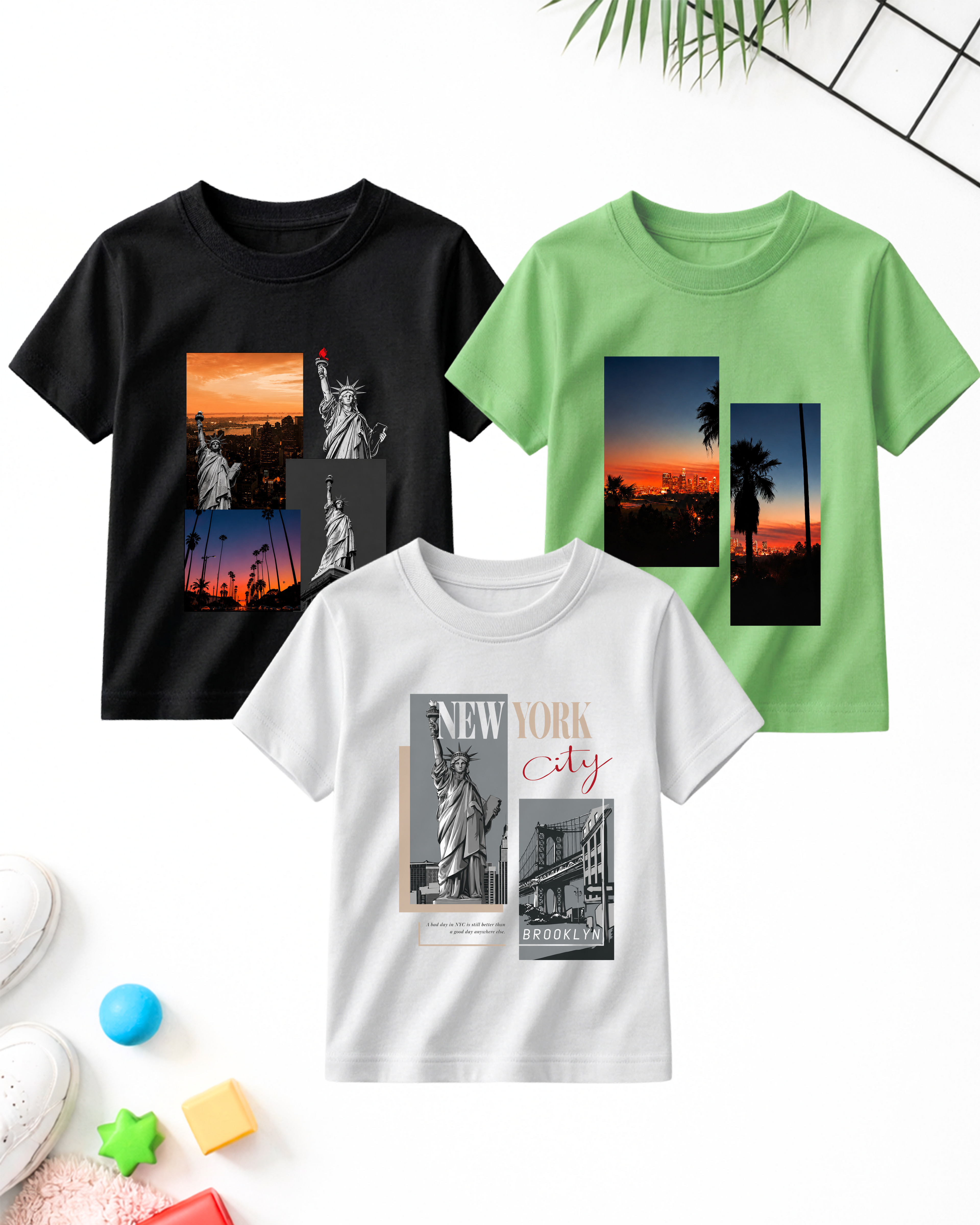 Pack of 3 Kids Printed T-Shirts – Prints for Boys  (Code 5229)