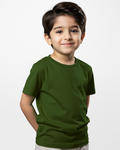 Boys' Olive Knitted Jersey Crew Neck T-Shirt (Code 3242)