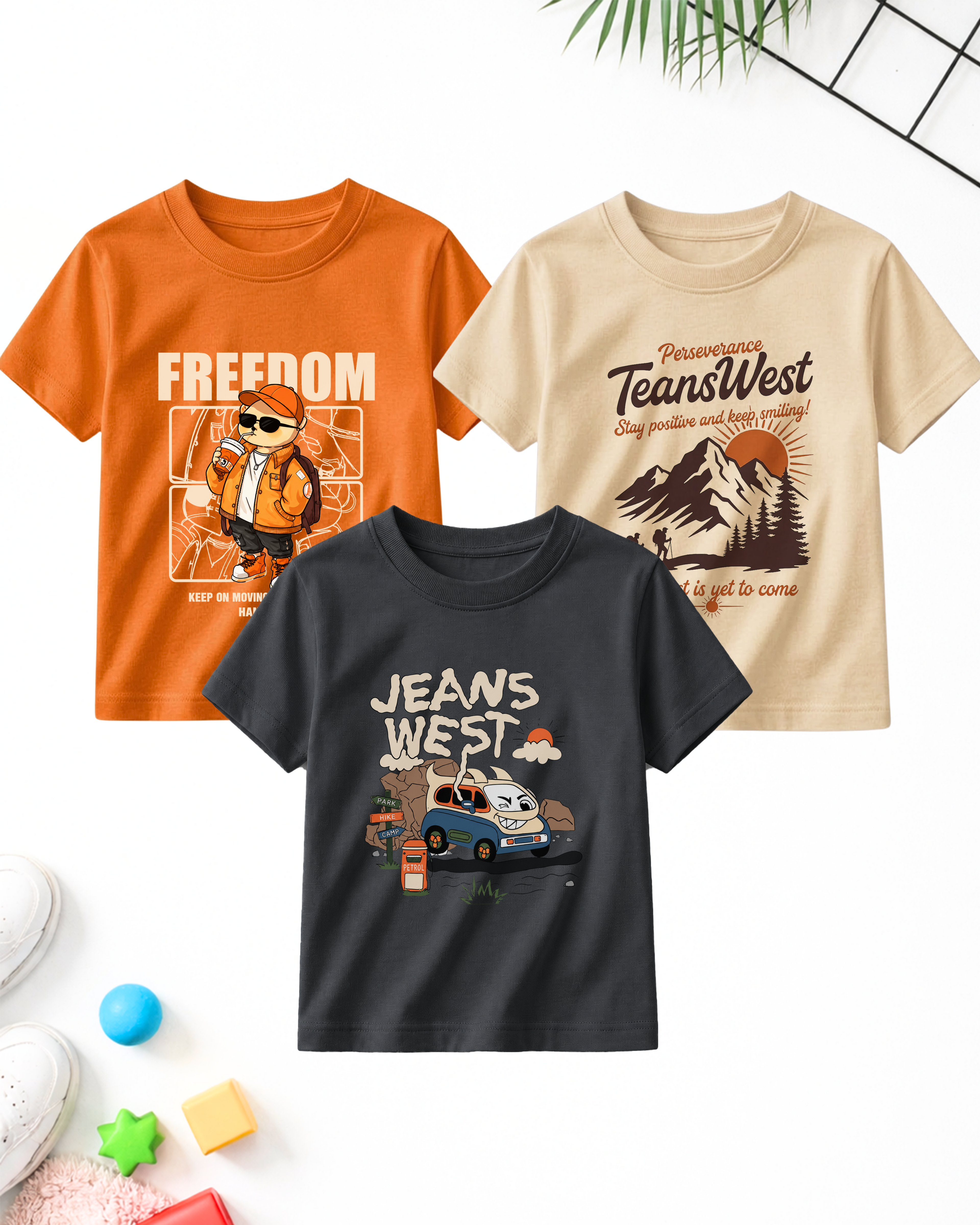 Pack of 3 Kids Printed T-Shirts – Prints for Boys  (Code 5230)