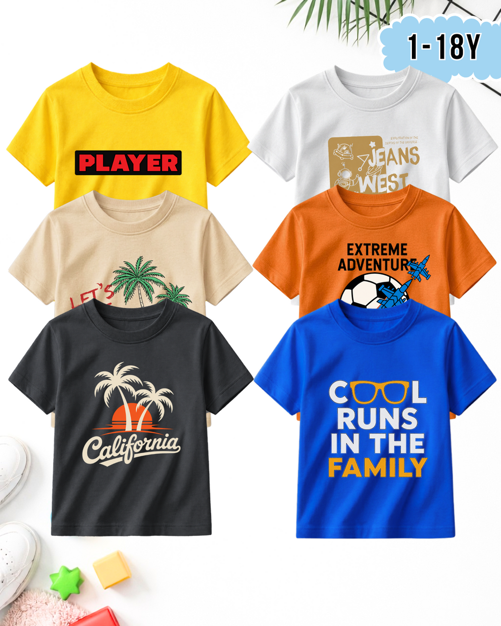 Junior Adventure 6 Pcs Set | Printed T-Shirts (Code 5317)