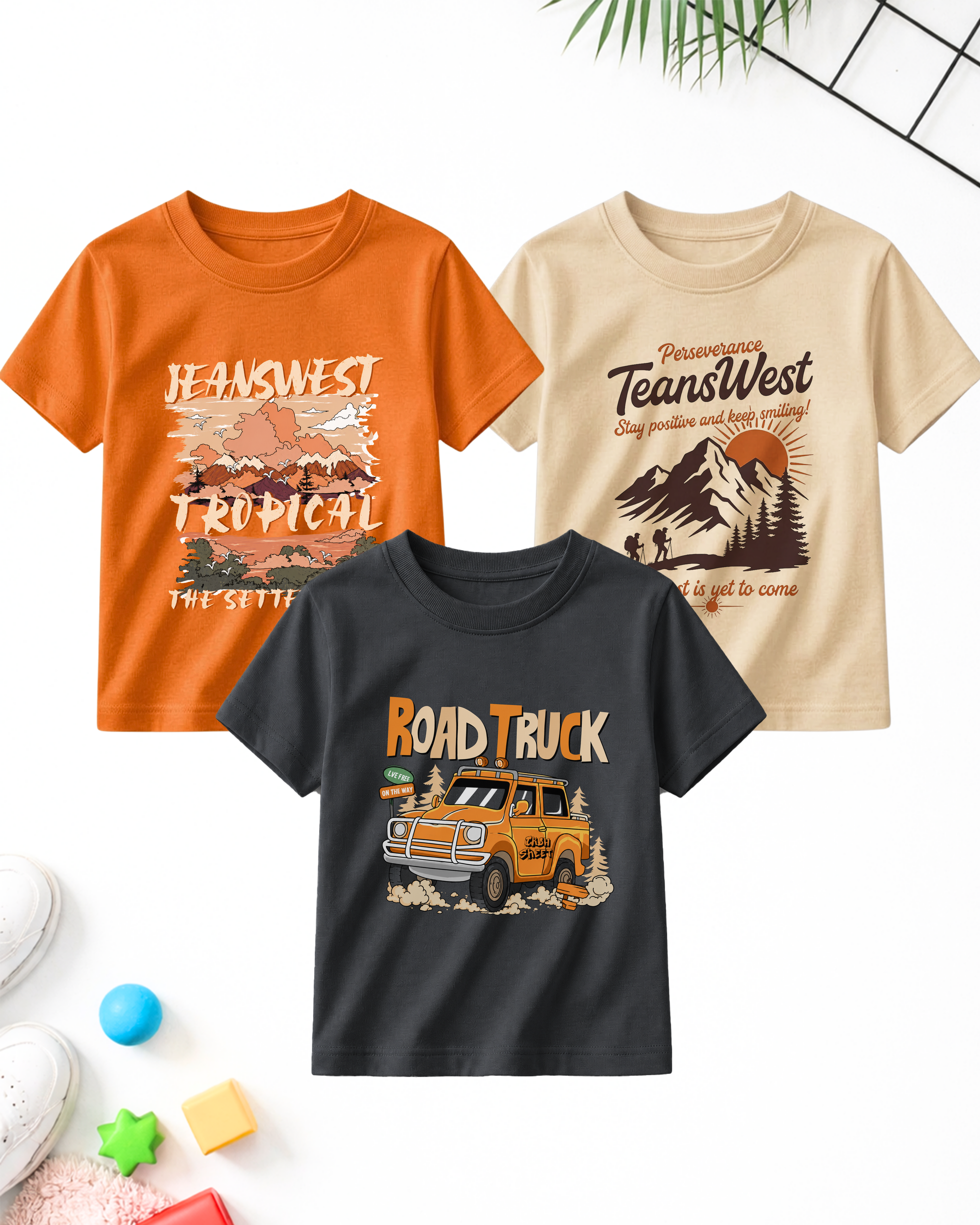 Pack of 3 Kids Printed T-Shirts – Prints for Boys  (Code 5234)