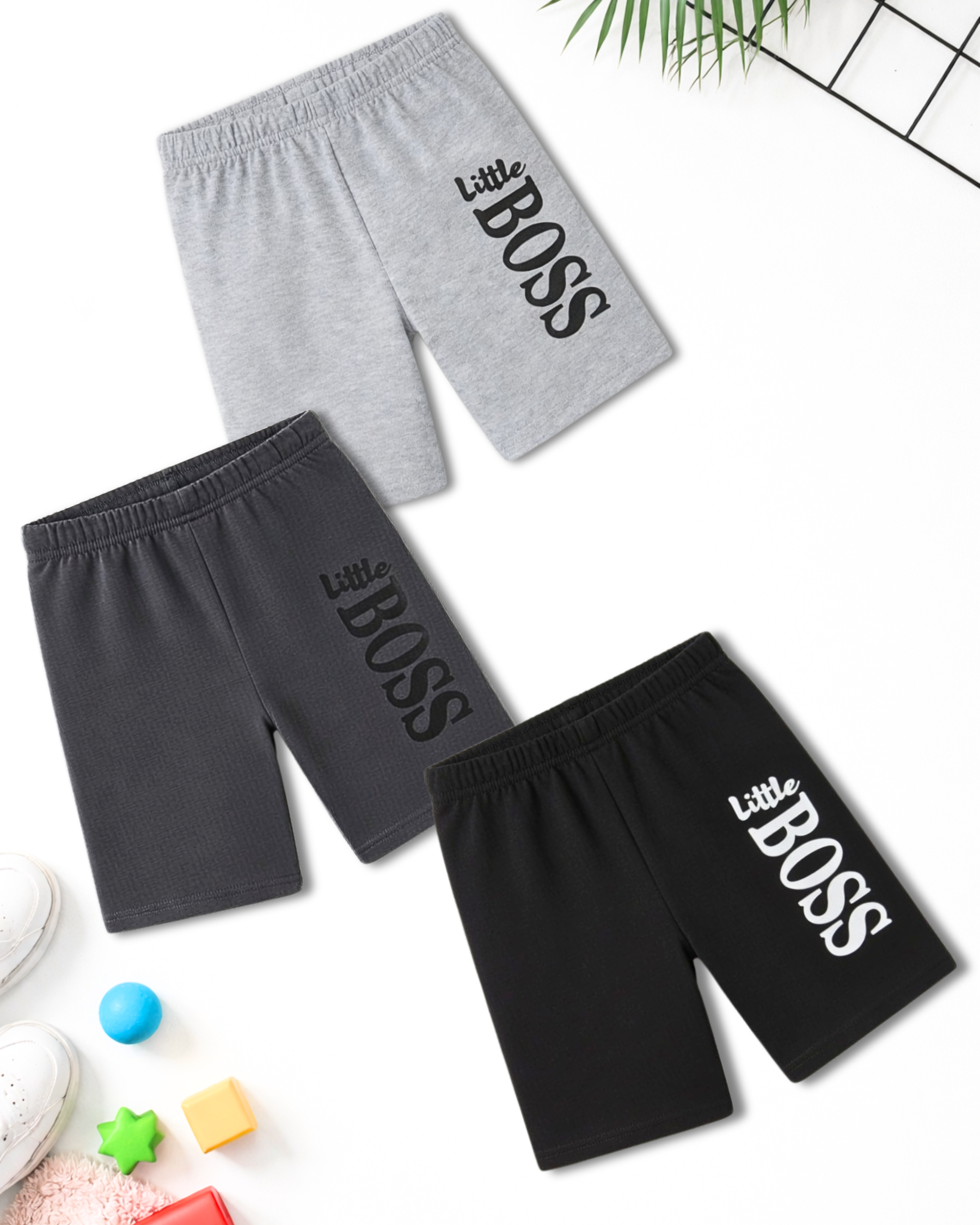 Kids Printed Shorts Pack of 3 - Soft & Breathable(Code 4972)