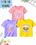 Pack of 3 Kids Printed T-Shirts – Fun Prints for Girls (Code 5004)