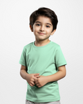 Boys' Light Green Knitted Jersey Crew Neck T-Shirt (Code 3243)