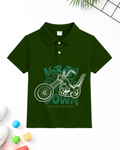 Olive Boys Printed Polo (Code 5132)