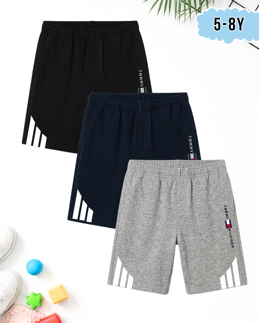 Kids Pack of 3 Tommy Shorts (Code 5261)