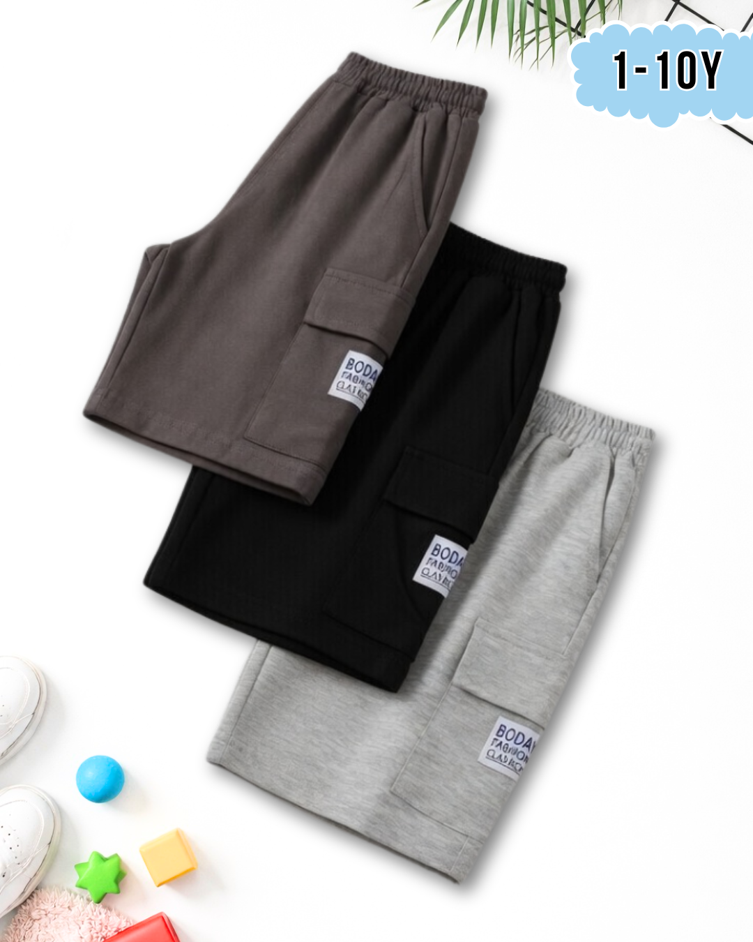 Kids Pack of 3 Premium Cargo Style Shorts (Code 5263)