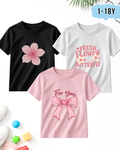 Pack of 3 Kids Printed T-Shirts – Prints for Girls  (Code 5288)