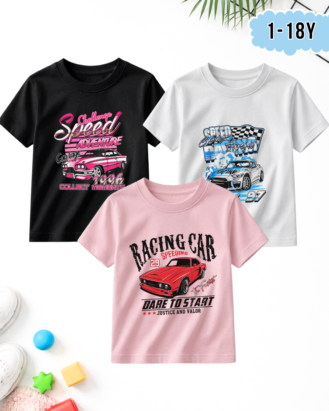 Pack of 3 Kids Printed T-Shirts – Prints for Boys  (Code 5289)