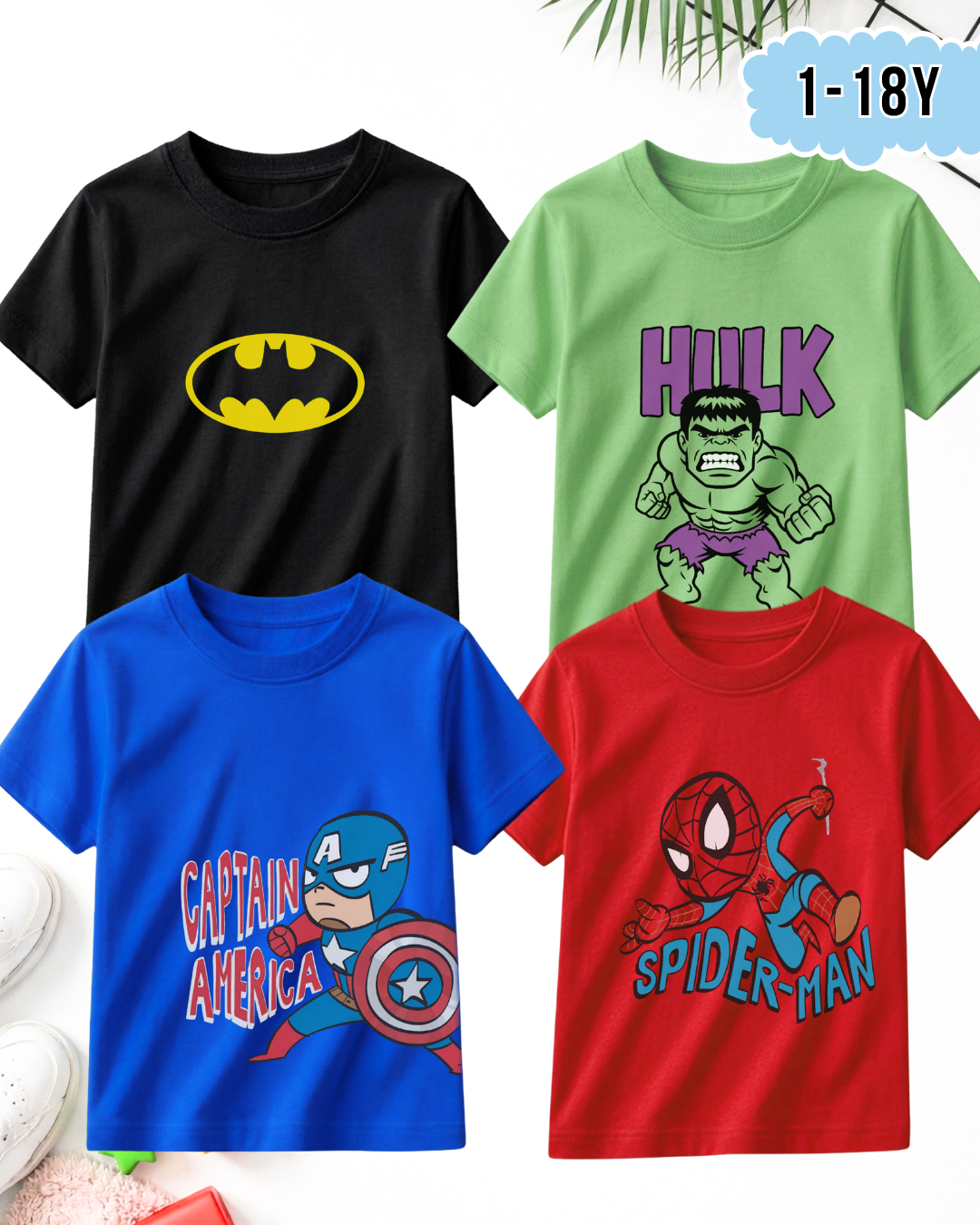 Pack of 4 Kids Printed T-Shirts – Prints for Boys  (Code 5292)