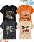 Pack of 4 Kids Printed T-Shirts – Prints for Boys  (Code 5293)
