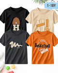 Pack of 4 Kids Printed T-Shirts – Prints for Boys  (Code 5294)