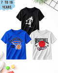 Pack of 3 Basket Ball | Printed T-Shirt (Code 4987)