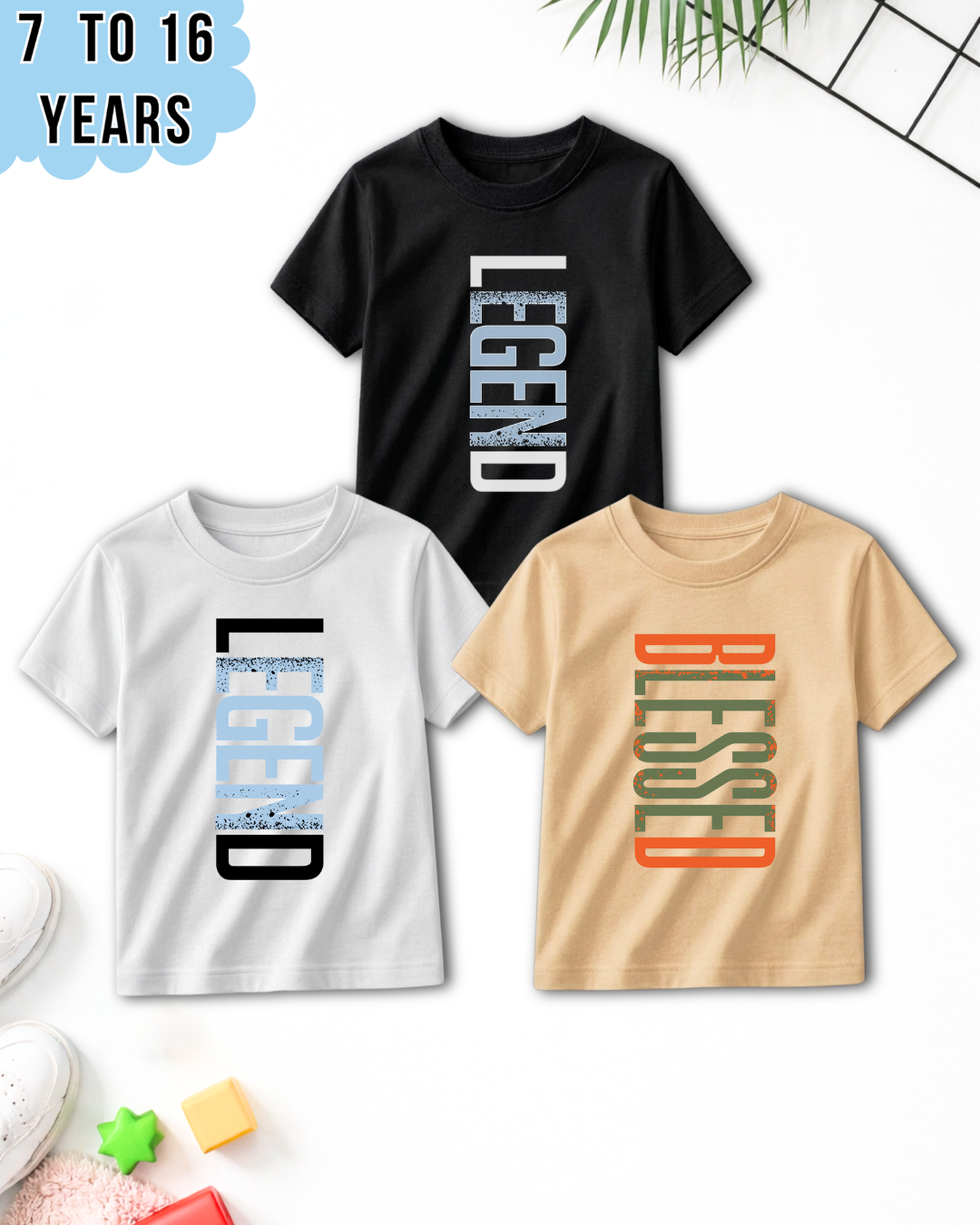 Pack of 3 Legend | Printed T-Shirt (Code 4988)