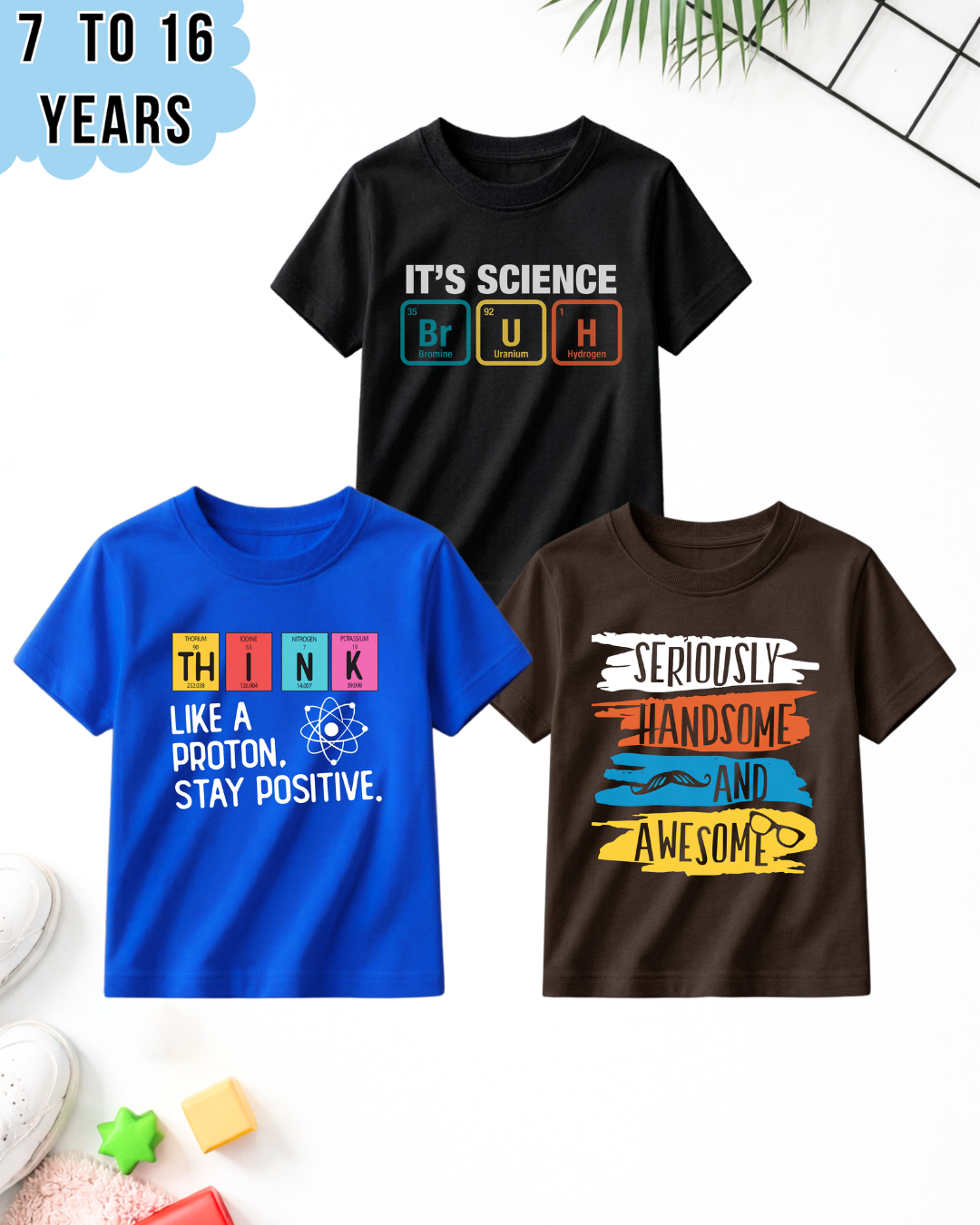 Pack of 3 Kids Printed T-Shirts – Fun Prints for Boys  (Code 4991)