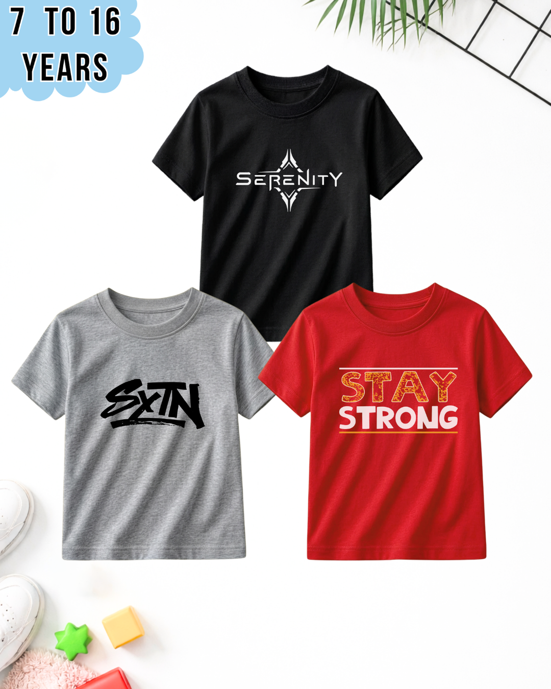 Pack of 3 Kids Printed T-Shirts – Fun Prints for Boys  (Code 4997)