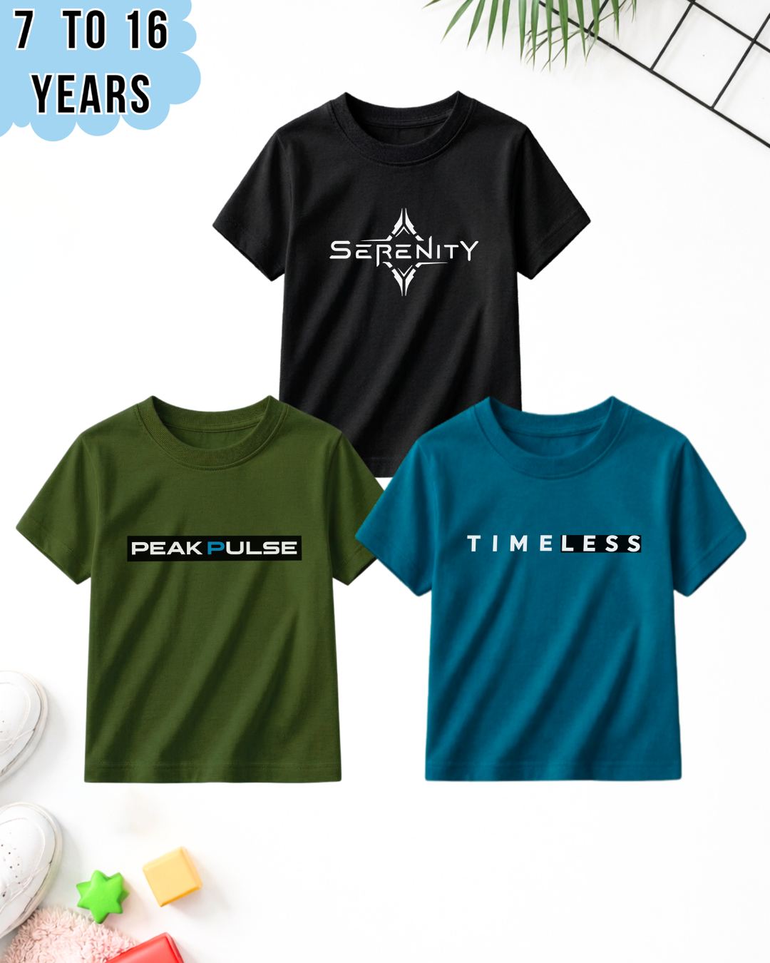Pack of 3 Kids Printed T-Shirts – Fun Prints for Boys  (Code 4998)