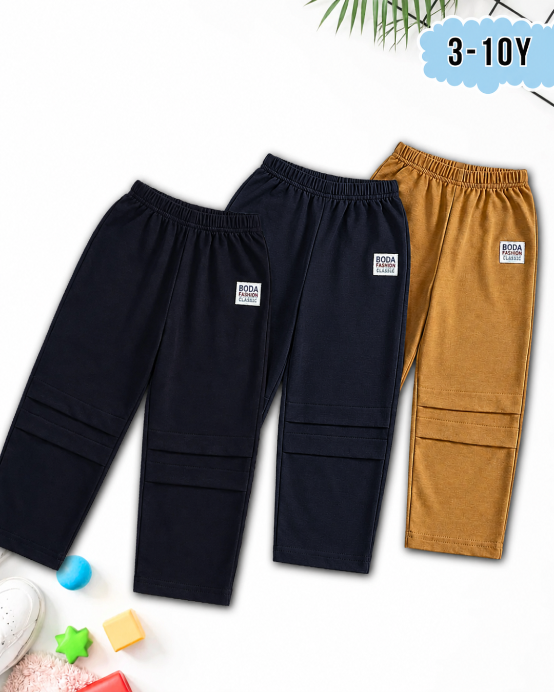 Kids Pack of 3 Premium Trouser Soft Cotton Terry Fabric (Code 5262)