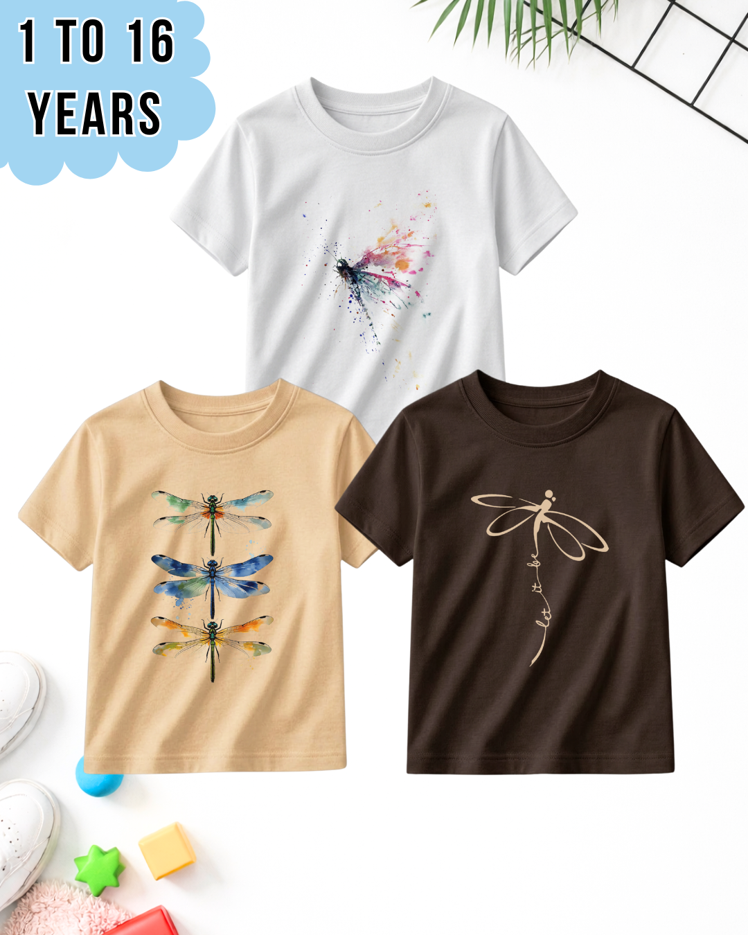 Pack of 3 Kids Printed T-Shirts – Fun Prints For Girls (Code 5046)