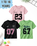Pack of 3 Kids Printed T-Shirts – Fun Prints For Girls (Code 5048)