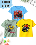 Pack of 3 Kids Printed T-Shirts – Fun Prints for Boys  (Code 5005)