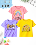 Pack of 3 Kids Printed T-Shirts – Fun Prints for Girls  (Code 5007)